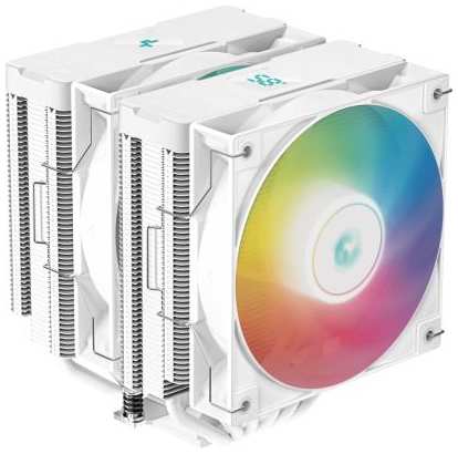 DEEPCOOL AG620 DIGITAL WH ARGB LGA1700/1200/115X/AM5/AM4 (8шт/кор, TDP 260W, PWM, DUAL Fan 120mm, 6 тепл. трубок, ) RET