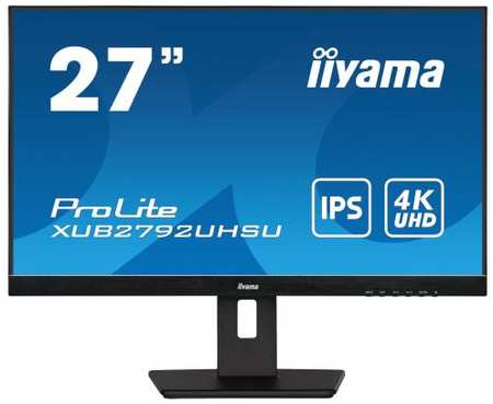 Монитор Iiyama 27 XUB2792UHSU-B5 черный IPS LED 16:9 DVI HDMI M/M матовая HAS Piv 350cd 178гр/178гр 3840x2160 60Hz DP 4K USB 6.7кг 2034982609