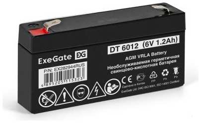Exegate EX282944RUS Аккумуляторная батарея DT 6012 (6V 1.2Ah, клеммы F1) 2034983642
