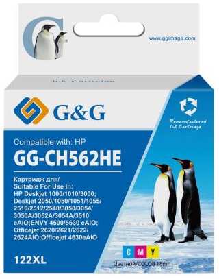 Картридж струйный G&G GG-CH562HE 122 многоцветный (18мл) для HP DJ 1050A/2050A/3000 2034984425