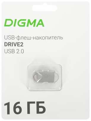 Флеш Диск Digma 16Gb DRIVE2 DGFUM016A20SR USB2.0 серебристый 2034984575