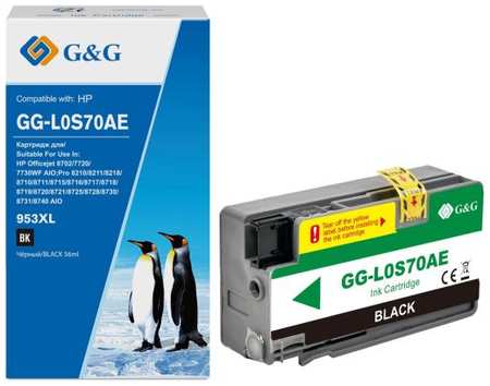 Картридж струйный G&G GG-L0S70AE №953XL черный (58мл) для HP OJ Pro 7740/8210/8218/8710/8715 2034984812