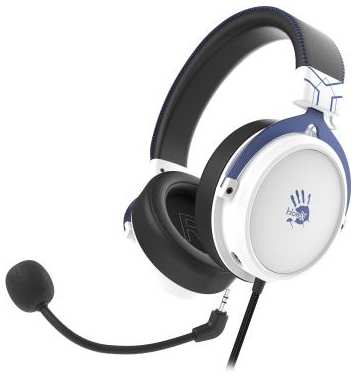 Наушники с микрофоном A4Tech Bloody M590i синий/белый 1м мониторные USB оголовье (M590I SPORTS NAVY) 2034986338