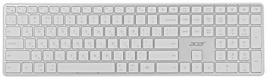 Клавиатура Acer OKR301 белый/серебристый USB беспроводная BT/Radio slim Multimedia (ZL.KBDEE.015) 2034986354