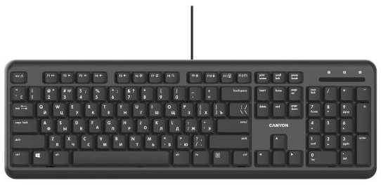 CANYON HKB-20, wired keyboard with Silent switches ,105 keys,, 1.8 Meters cable length,Size 442*142*17.5mm,460g,RU layout