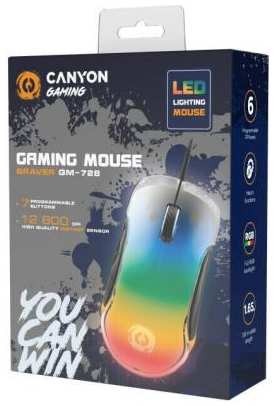 CANYON Braver GM-728, Optical Crystal gaming mouse, Instant 825, ABS material, huanuo 10 million cycle switch, 1.65M TPE cable with magnet ring, weigh