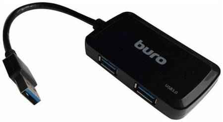 Концентратор USB 3.0 BURO BU-HUB4-U3.0-S 4 х USB 3.0 черный 203509547