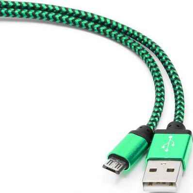 Кабель microUSB USB 2.0 1м Gembird CC-mUSB2gn1m круглый зеленый