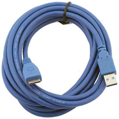Кабель USB microUSB 3м VCOM Telecom VUS7075-3M круглый синий 203737177