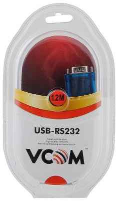 Кабель-переходник USB 2.0 AM-COM DB9M 1.2м VCOM Telecom VUS7050 на разъеме винты для крепежа к разъему с гайками 203790408