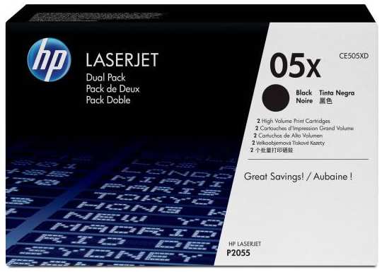 Лазерный картридж HP CE505XD для LaserJet P2055 двойная упаковка
