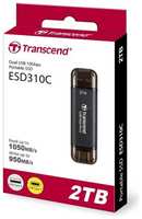 Внешний SSD диск 2 Tb USB Type-C USB 3.2 Gen 2 Transcend TS2TESD310C серый