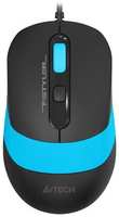 Мышь A4Tech Fstyler FM10S черный / голубой оптическая (1600dpi) silent USB (4but) (FM10S USB BLUE)
