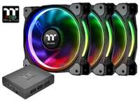Thermaltake Fan Tt Premium Riing Plus 12 LED 256 Color (3 Pack) [CL-F053-PL12SW-A] PWM