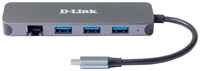 Концентратор USB Type-C D-Link DUB-2334/A1A 3 х USB 3.0 RJ-45 USB Type-C