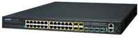 PLANET Layer 3 24-Port 10 / 100 / 1000T 802.3at POE + 4-Port 10G SFP+ Stackable Managed Gigabit Switch (370W) (SGS-6341-24P4X)