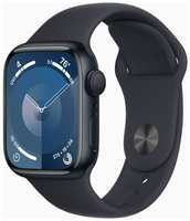 Смарт-часы Apple Watch Series 9 A2978 41мм корп.темная ночь Sport Band рем.темная ночь разм.брасл.:M/L (MR8X3ZP/A)