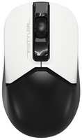 Мышь A4Tech Fstyler FB12S черный / белый оптическая (1200dpi) silent беспроводная BT / Radio USB (2but) (FB12S USB PANDA)