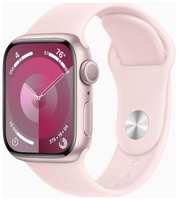 Смарт-часы Apple Watch Series 9 A2978 41мм OLED корп.розовый Sport Band рем.розовый разм.брасл.:S / M (MR933LL / A) (MR933LL/A)