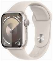 Смарт-часы Apple Watch Series 9 A2980 45мм OLED корп.сияющая звезда Sport Band рем.сияющая звезда разм.брасл.:M / L (MR973LL / A) (MR973LL/A)