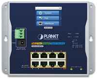 PLANET IP30, IPv6 / IPv4, L2+ 8-Port 10 / 100 / 1000T 802.3at PoE + 2-Port 1G / 2.5G SFP Wall-mount Managed Switch with LCD touch screen (-20~70 degrees C, du (WGS-5225-8P2SV)