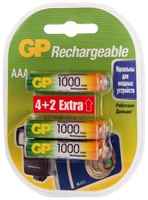 Аккумулятор GP Rechargeable 1000AAAHC4 / 2 AAA NiMH 1000mAh (6шт) блистер (1000AAAHC4/2-2CR6 36/360)