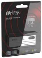 Флэш-драйв 32GB USB 2.0, Groovy U, сплав цинка, цвет титан, Hiper (HI-USB232GBU280S)