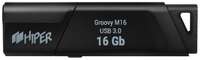Флэш-драйв 16GB USB 3.0, Groovy M,пластик, цвет черный, защита от записи, Hiper (HI-USB316GBU336B)