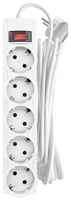CBR Сетевой фильтр CSF 2505-3.0 White PC, 5 евророзеток, длина кабеля 3 метра, цвет белый (пакет)