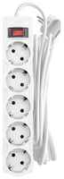 CBR Сетевой фильтр CSF 2505-1.8 White CB, 5 евророзеток, длина кабеля 1,8 метра, цвет белый (коробка)