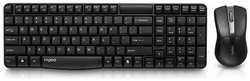 Клавиатура + мышь Rapoo X1800S клав:черный мышь:черный USB беспроводная (-)