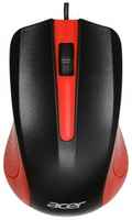 Мышь Acer OMW012 черный / красный оптическая (1200dpi) USB (3but)
