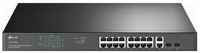 TP-Link 18-port gigabit Unmanaged switch with 16 PoE+ ports, 18 10/100/1000Mbps RJ-45 port, 2 combo SFP ports, compliant with 802.3af/at, 250W PoE budget, sup