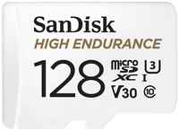 Флеш карта microSD 128GB SanDisk microSDXC Class 10 UHS-I U3 V30 High Endurance Video Monitoring Card (SDSQQNR-128G-GN6IA)