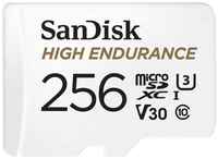 Флеш карта microSD 256GB SanDisk microSDXC Class 10 UHS-I U3 V30 High Endurance Video Monitoring Card (SDSQQNR-256G-GN6IA)