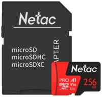Карта памяти Netac MicroSD card P500 Extreme Pro 256GB retail w/SD adapter NT02P500PRO-256G-R
