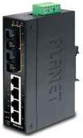 Planet IP30 Slim Type 4-Port Industrial Ethernet Switch + 2-Port 100Base-FX(15KM) (-40 - 75 C)