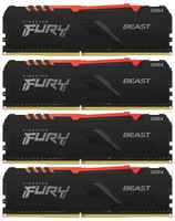 Оперативная память для компьютера 32Gb (4x8Gb) PC4-28800 3600MHz DDR4 DIMM CL17 Kingston Fury Beast RGB KF436C17BBAK4 / 32