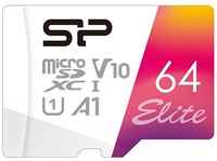 Флеш карта microSD 64GB Silicon Power Elite A1 microSDXC Class 10 UHS-I U3 100 Mb/s (SD адаптер)