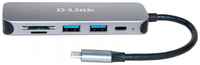 Концентратор USB Type-C D-Link DUB-2325 / A1A 2 х USB 3.0 USB Type-C microSD SD серый (DUB-2325/A1A)