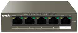Tenda TEF1105P-4-63W PoE, 5 портов 10/100 МбитBase-TX RJ45. Передача до 250 метров, IEEE 802.3at и IEEE 802.3af