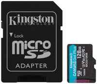 Kingston Карта памяти microSDXC Canvas Go Plus, 128 Гб, UHS-I, U3, V30, A2, с адаптером