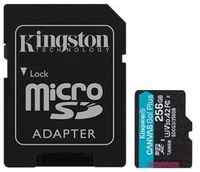 Флеш карта microSDXC 256Gb Kingston, UHS-II Class U3 V30 A2, чтение: 170Мб/с, запись: 90Мб/с, с адаптером