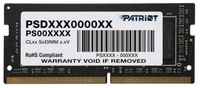Оперативная память для ноутбука 8Gb (1x8Gb) PC4-25600 3200MHz DDR4 SO-DIMM CL22 Patriot PSD48G320081S