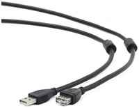 Gembird Cablexpert Кабель удлинитель USB2.0 Pro CCF2-USB2-AMAF-6, AM/AF, 1.8м, экран, 2феррит.кольца, черный, пакет