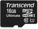Карта памяти MicroSDHC 16GB Transcend Class10 (TS16GUSDHC10U1)