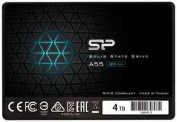 Твердотельный накопитель SSD 2.5 Silicon Power 4.0TB A55 (SATA3, up to 500 / 450MBs, 3D NAND, 2000TBW, 7mm) (SP004TBSS3A55S25)
