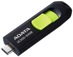 ADATA Флеш Диск A-Data 64Gb Type-C UC300 ACHO-UC300-64G-RBK / GN USB3.2 черный / зеленый (ACHO-UC300-64G-RBK/GN)