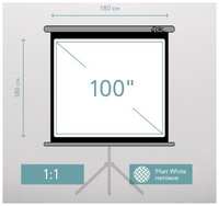 SOK Экран для проектора S'OK SCPST-180x180GR 100'' 1:1 напольный, на треноге, матовый