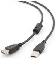Bion Кабель удлинительный USB 2.0 A-A (m-f), позолоченные контакты, ферритовые кольца, 3м, черный [BXP-CCF-USB2-AMAF-030]